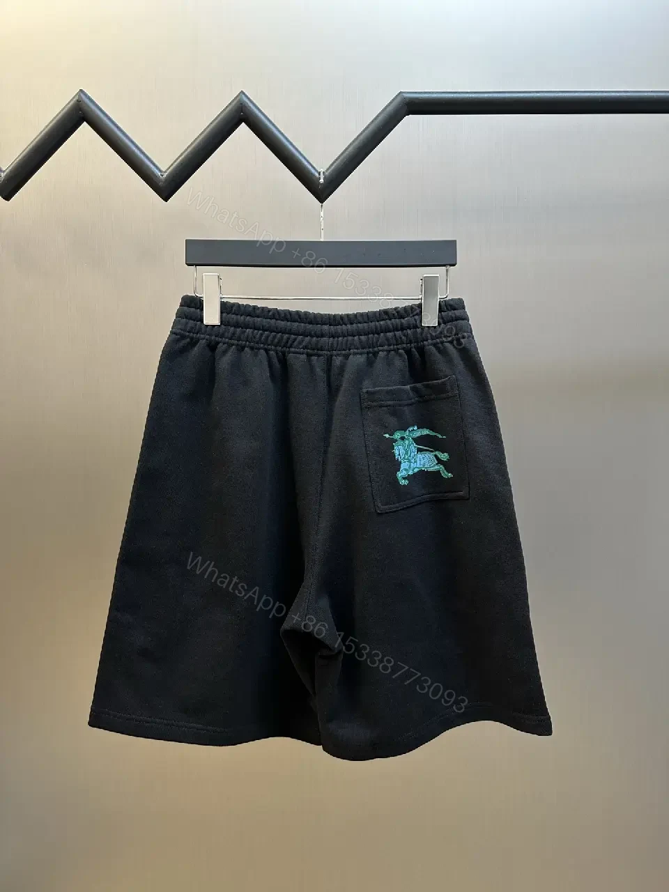 View 7 of Black Nylon Short Burberry Logo Casual Elastic Waist Short Pants