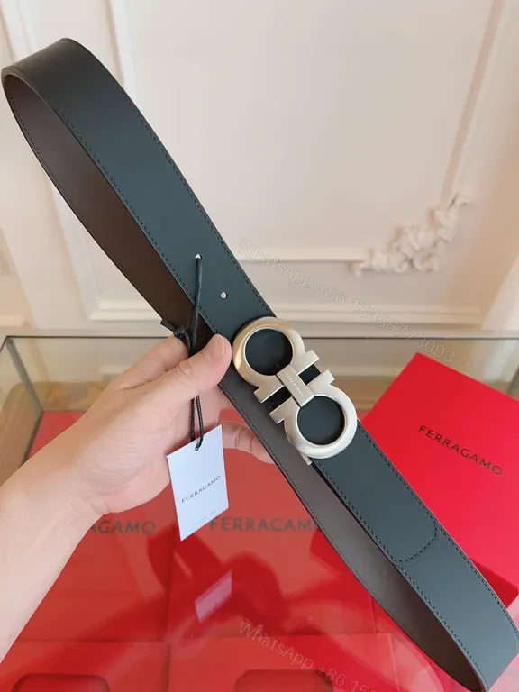 View 2 of Leather Belt + Full-Grain Leather + Modern + Signature Double-Ring Buckle + Belt