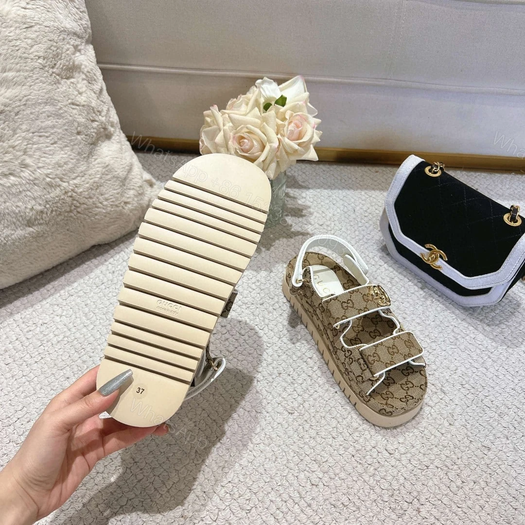 View 8 of GUCCI WOMEN’S SANDAL WITH DOUBLE G BEIGE 816630 FAD9F 9753