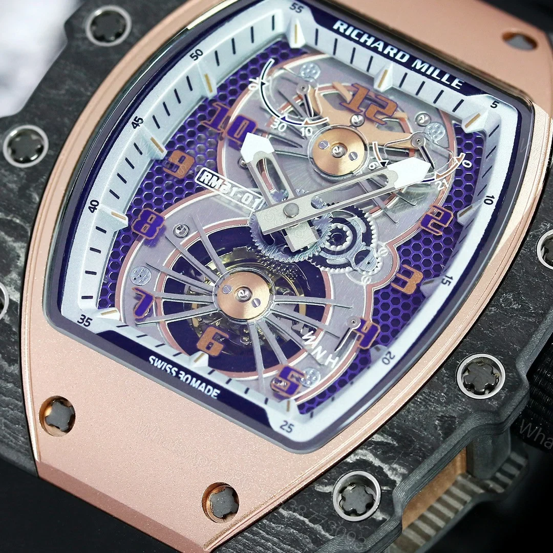 View 5 of Richard Mille RM21-01 Automatic Skeleton Watch 40MM Black Carbon Fiber Case Aerospace Design Premium Edition RM-RM21-01-BLK-CARBON-SKL-40