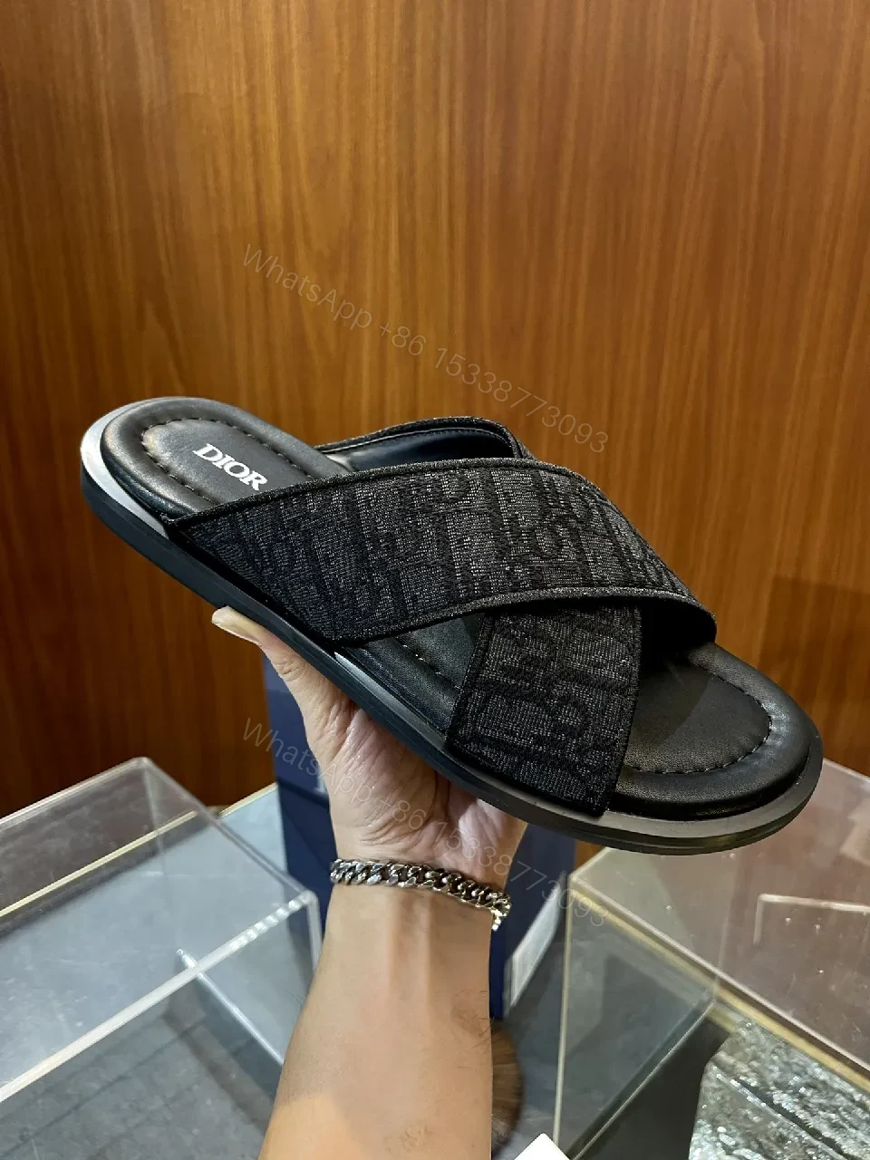 View 9 of Patterned Luxury Sandals - jacquard, comfort, slide