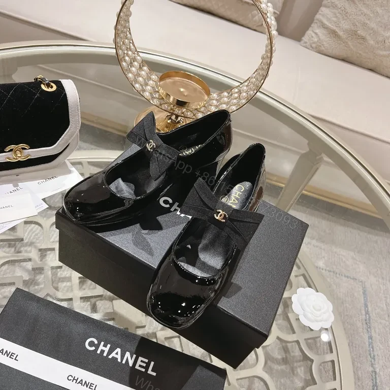 View 7 of Chanel-Inspired Black Patent Bow Loafers â€“ Signature Comfort