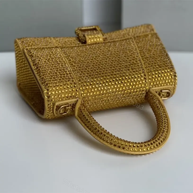 View 9 of 高仿Balenciaga*Hourglass系列沙漏包滿鑽金色XS