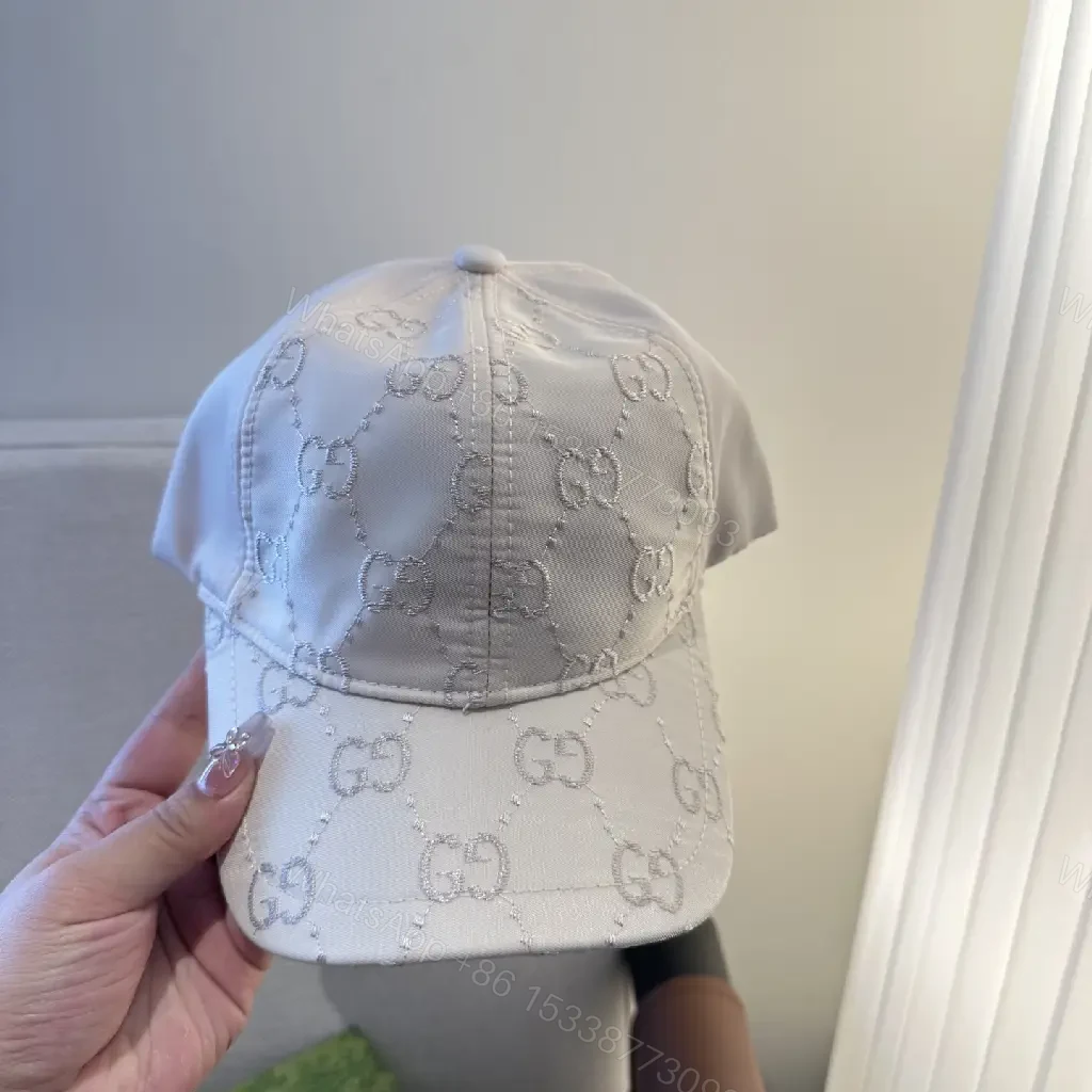 View 10 of White/Cotton Casual Baseball Cap with Interlocking Stitch Pattern