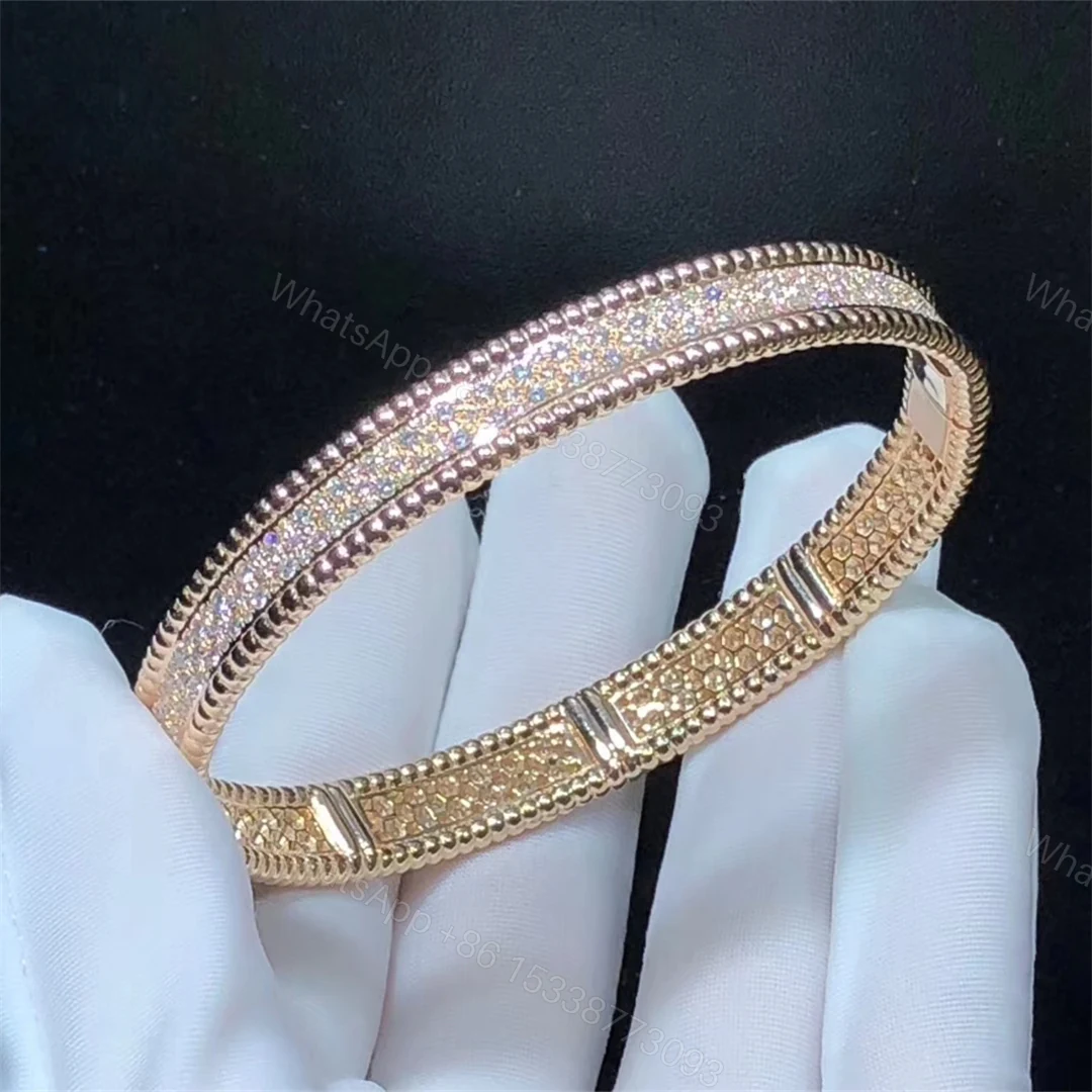 View 3 of VCA Perlée diamonds bracelet, 3 rows