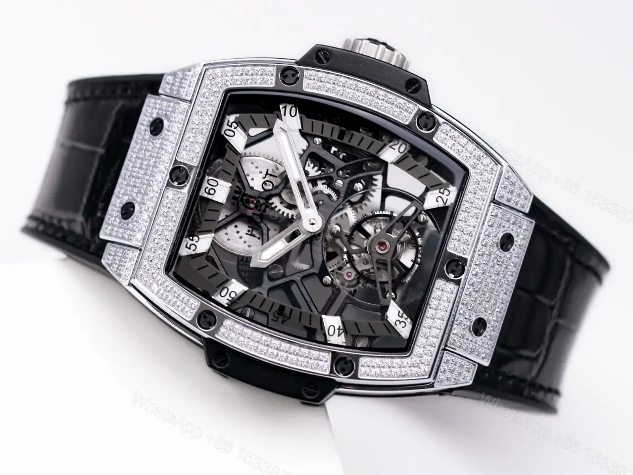 View 2 of Hublot Masterpiece Series 906 Tourbillon Watch Custom HUB 9006 Manual Wind Movement 18K Rose Gold/Platinum Plated Stainless Steel Case