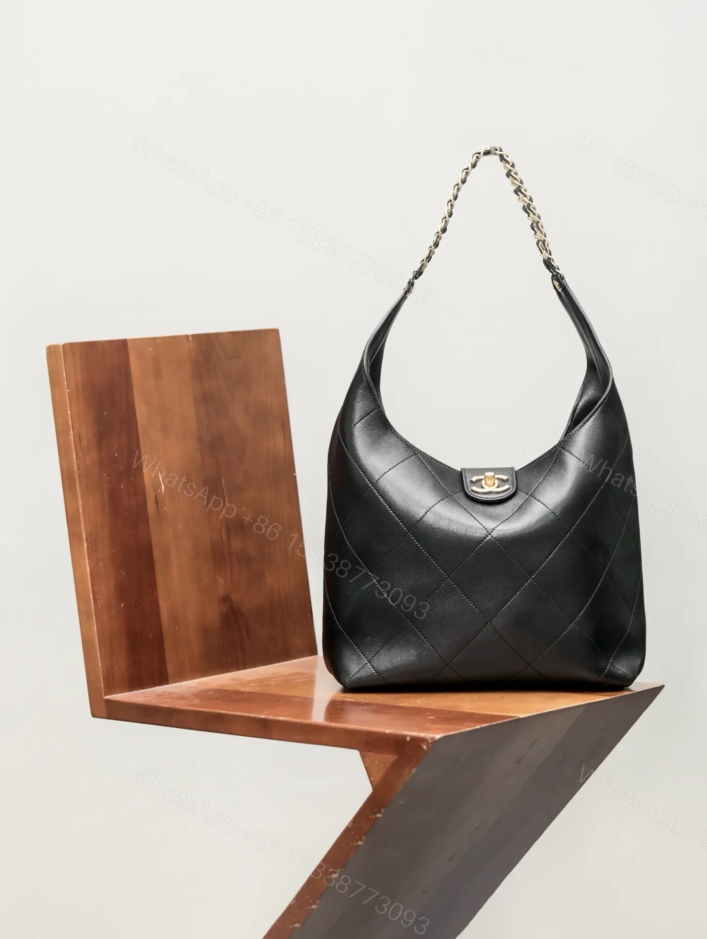 View 2 of Chanel 25P Hobo bag in black lambskin
