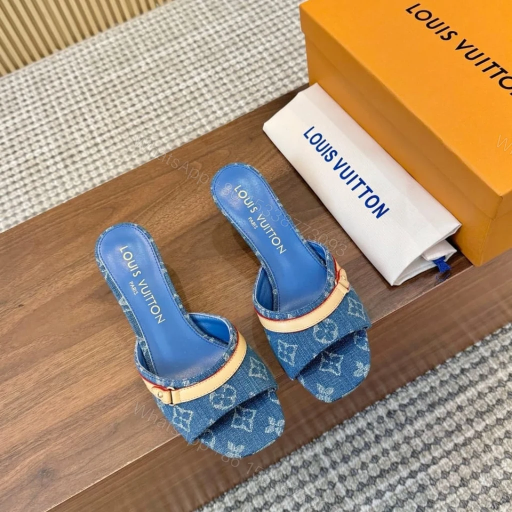 View 3 of Louis Vuitton 6AM Mule Denim Blue 1ADIEX