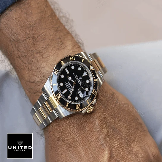 View 6 of Rolex Sea-Dweller Two Tone Black Dial 126603-0001 Oyster Replica