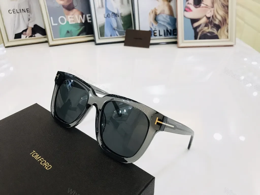 View 2 of Black + Acetate + Luxury Modern + Signature T detailing + Sunglasses