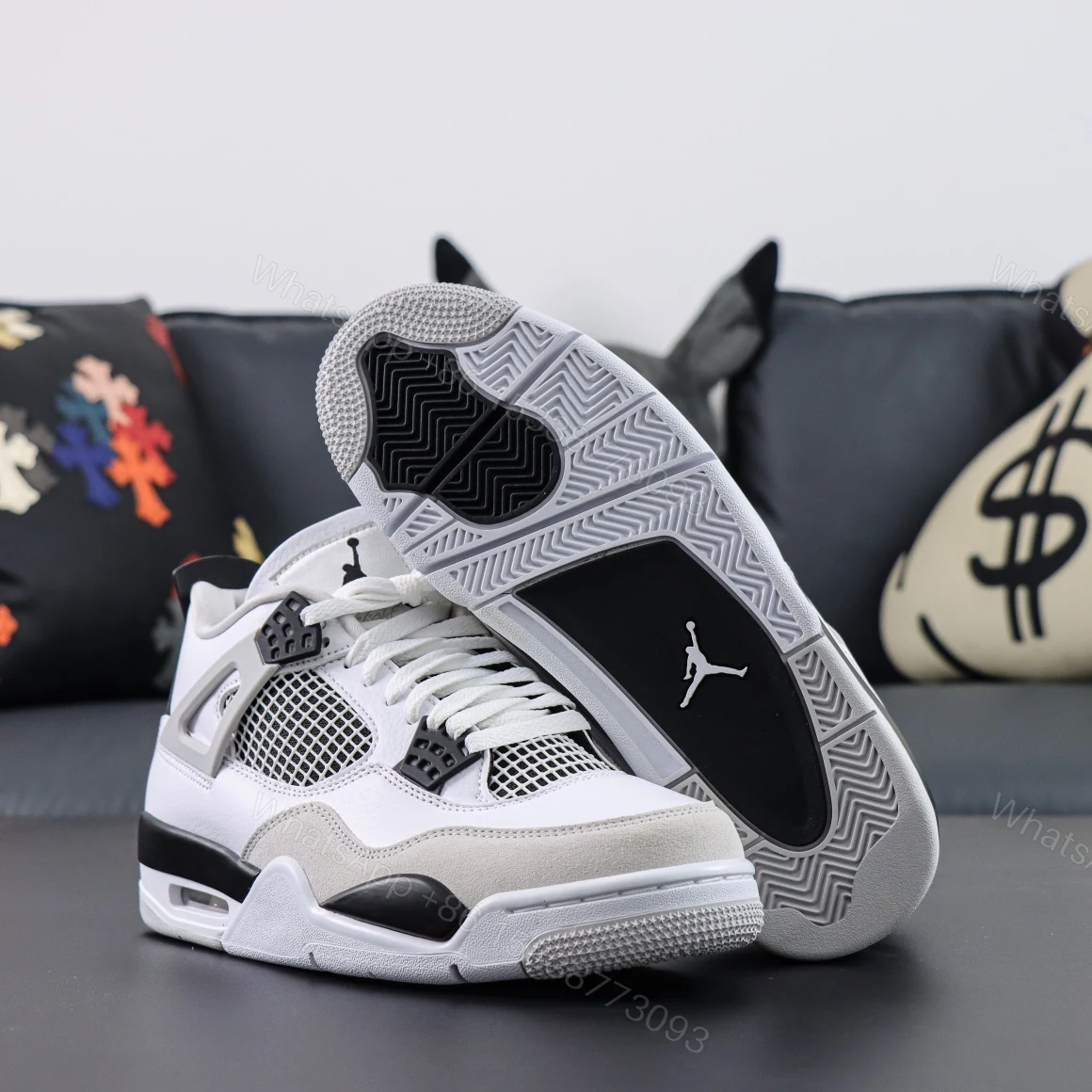 View 3 of Air Jordan 4 Retro Military Black Reps