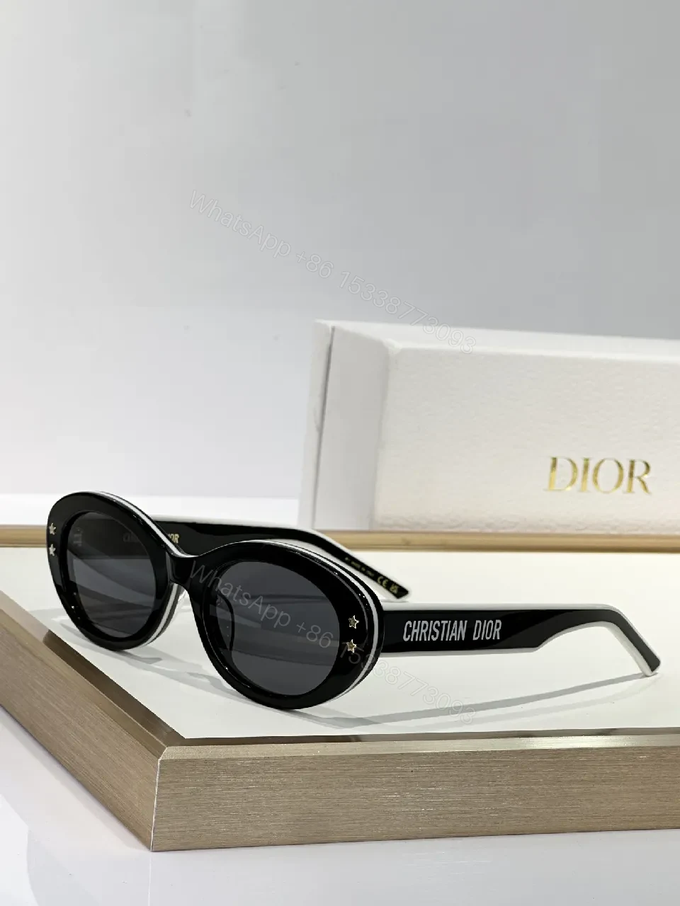 View 2 of Brown Acetate Round Sunglasses, Luxe Bold Style, UV400 Protection