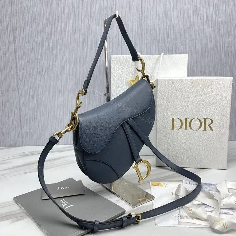 View 7 of Navy Leather Crossbody: Structured, Dior-Inspired Luxury Bag