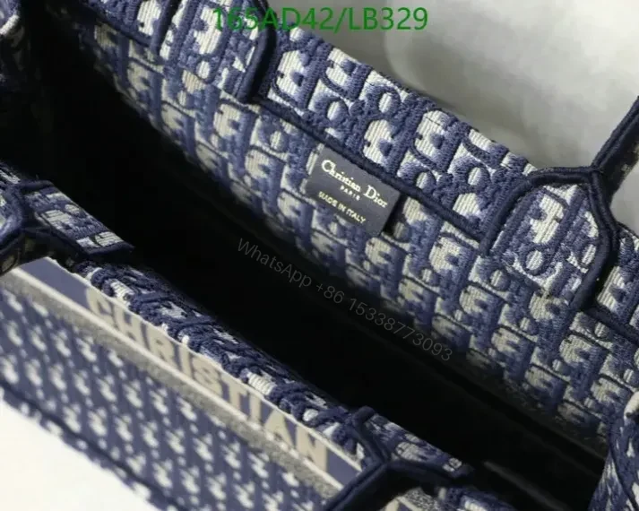 View 26 of Large Replica Dior Book Tote Handbag in Embroidered Canvas HKL478