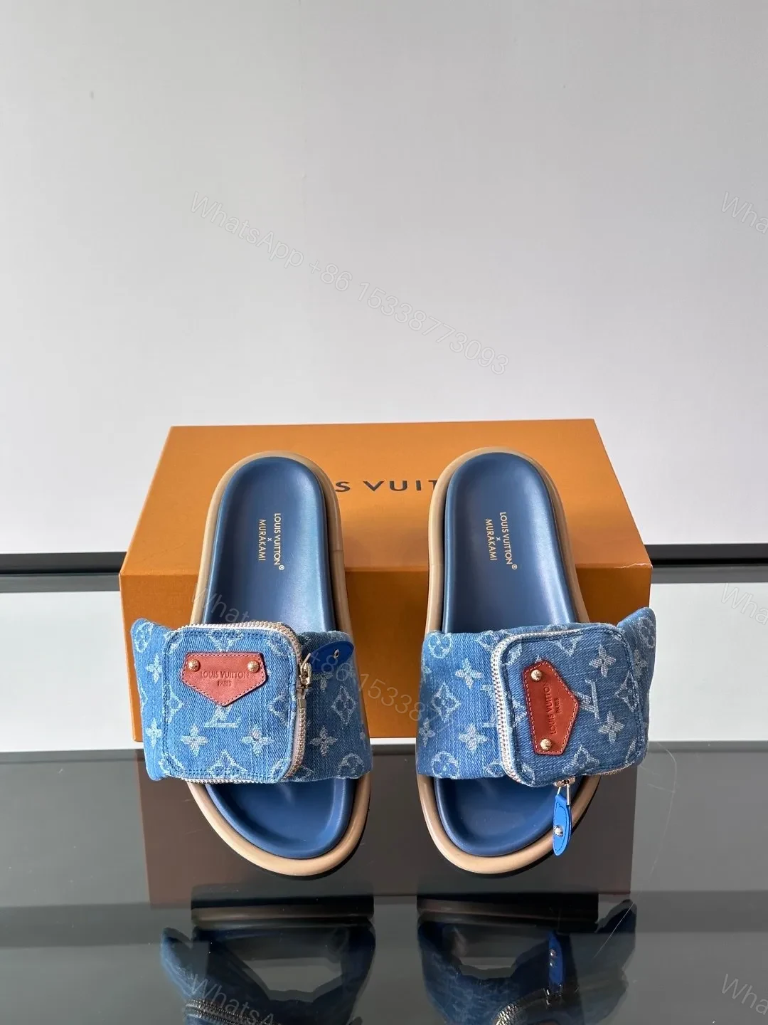 View 6 of LV Men Blue Denim Slides