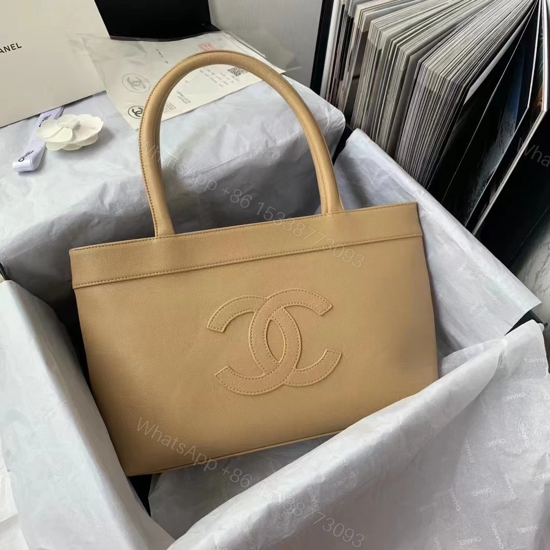 Chanel Vintage Classic Like Auth Handbags Lock Gold Nude 30x21x8cm — view 1
