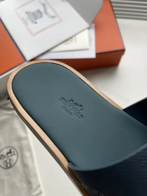 View 8 of Chic Teal Leather Slide - Texture, Luxe Icon Emblem, Unisex