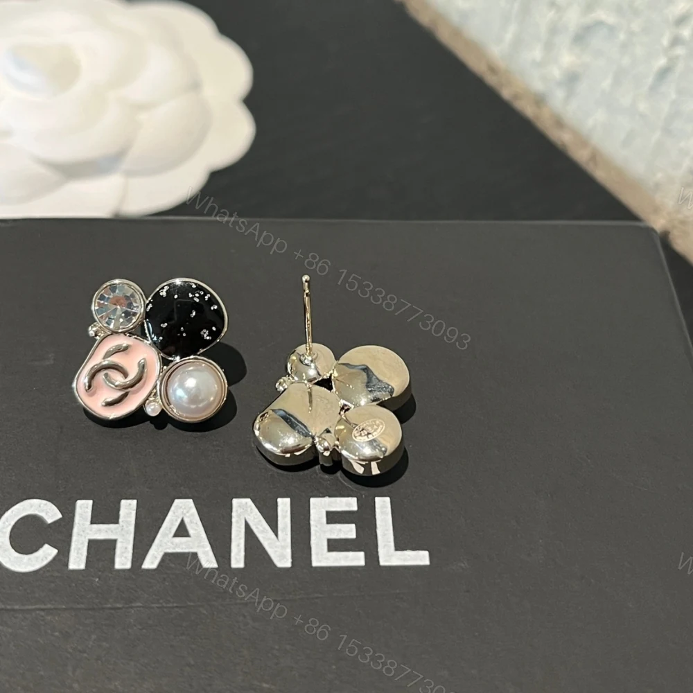 View 6 of Chanel Resin Pearl And Sparkling Crystal Silver Earrings ABG633 B22459 U4652