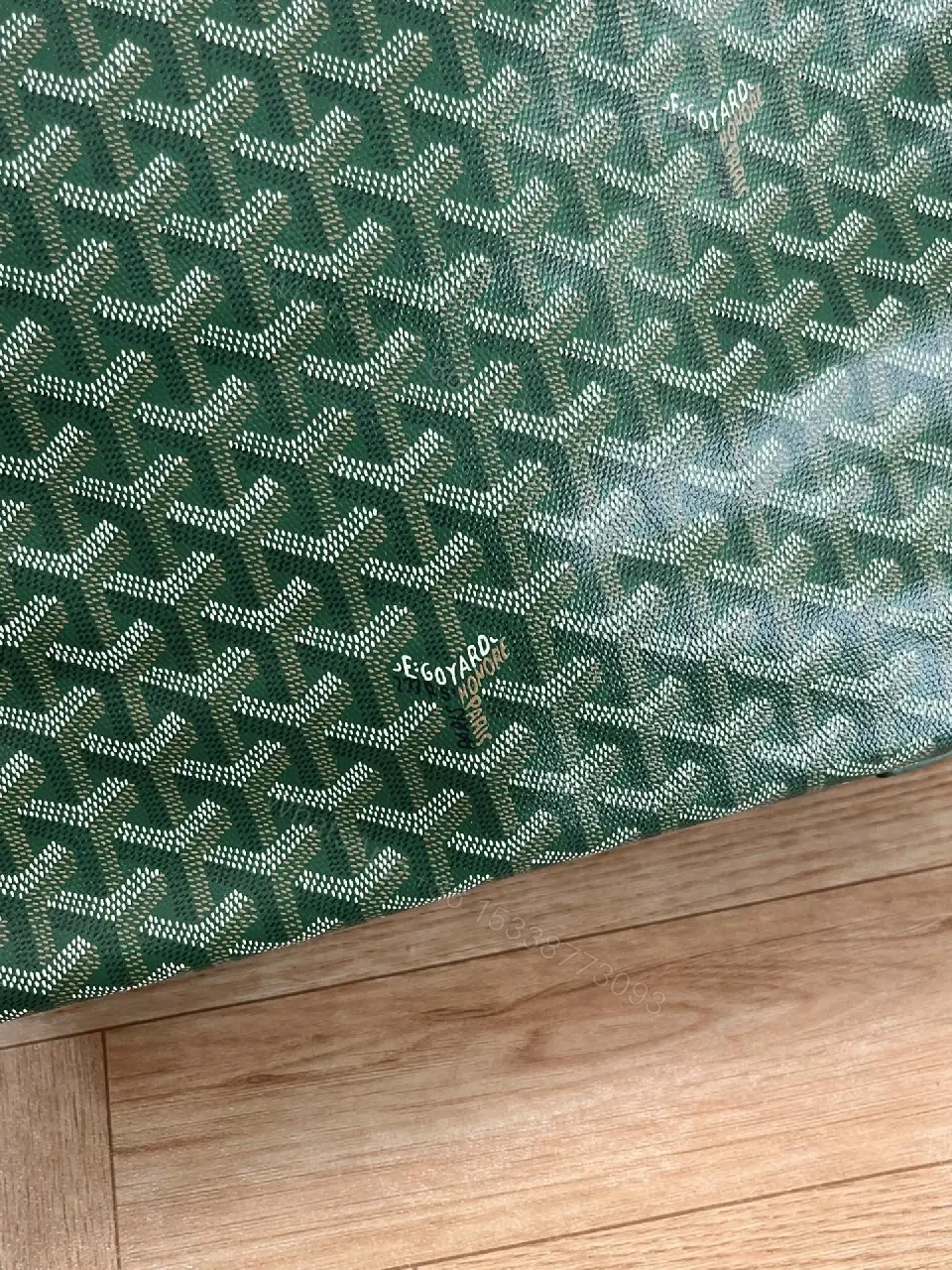 View 9 of Green Monogram Structured Satchel: Premium Everyday Carrier