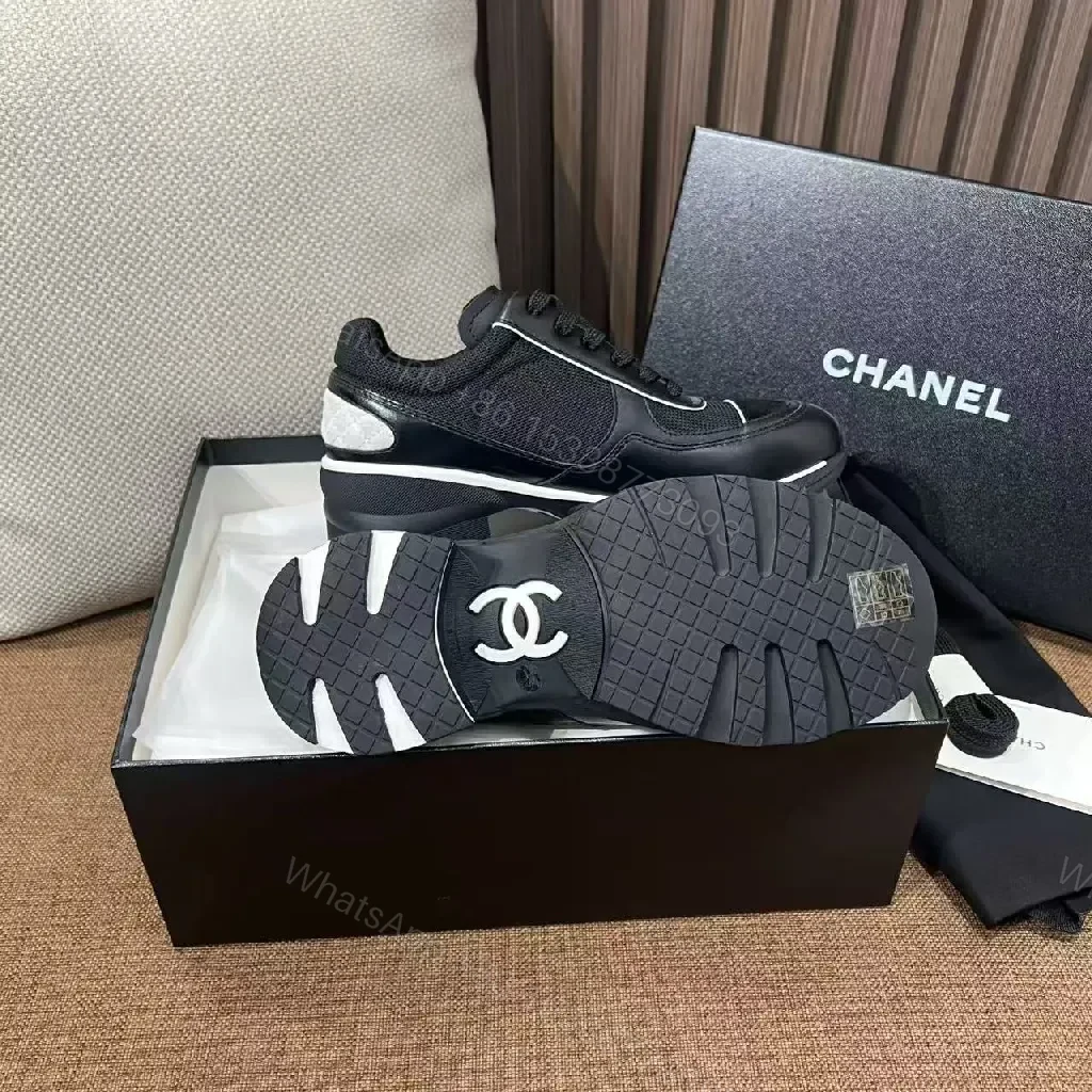 View 9 of Black Leather Low-Top Sneakers, Signature Detailing, Luxury Style