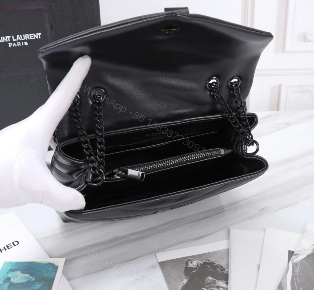 View 7 of Saint Laurent Loulou Small Chain Bag In Matelassé Y Black Noir 23Cm 494699DV7281000