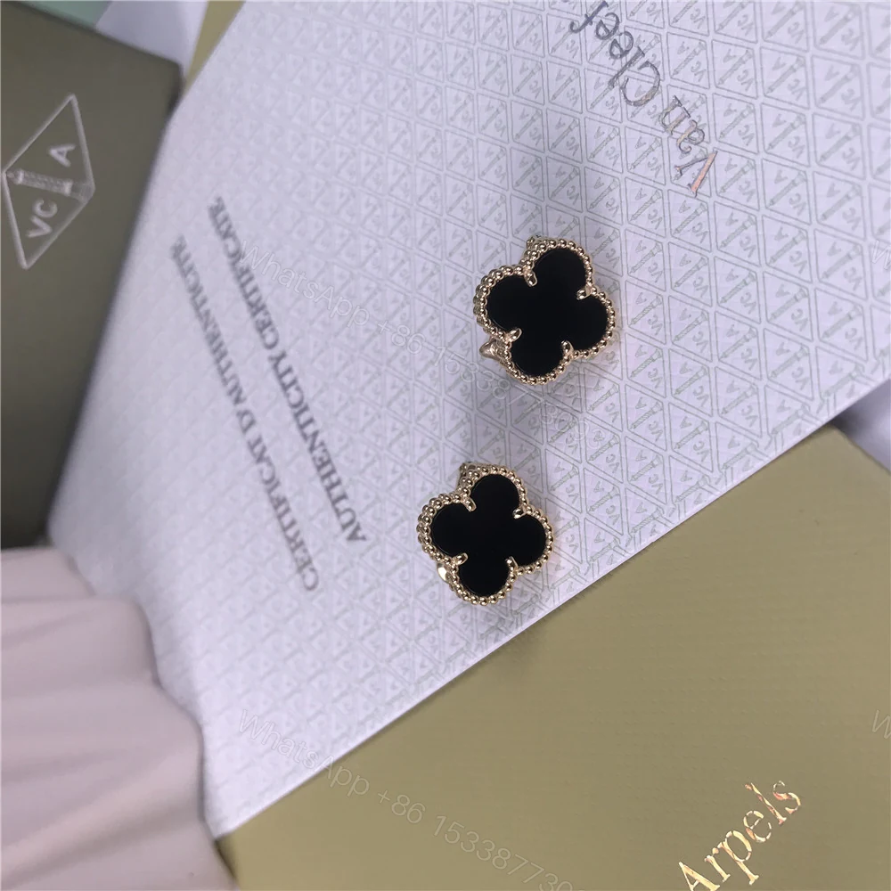 View 4 of Van Cleef & Arpels Vintage Alhambra Earrings Onyx VCARA44200