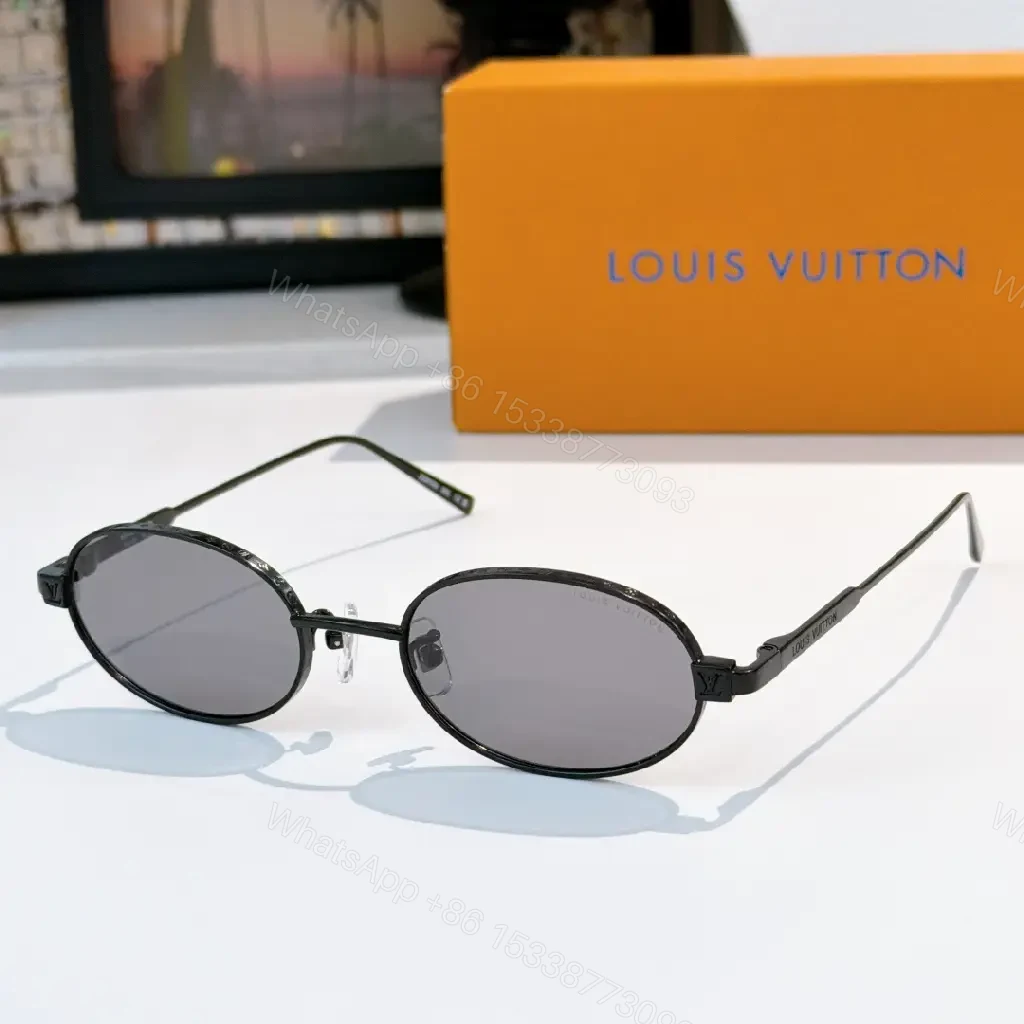 View 3 of Elegant Oval Sunglasses – Silver Metal, Polarized, Luxury Style