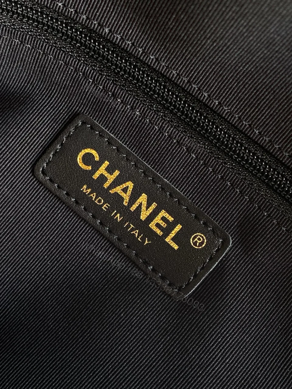 View 6 of Quilted Velvet Backpack with Gold Hardware