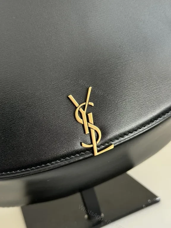 View 5 of Saint Laurent Black Leather Shoulder Bag with Gold Hardware