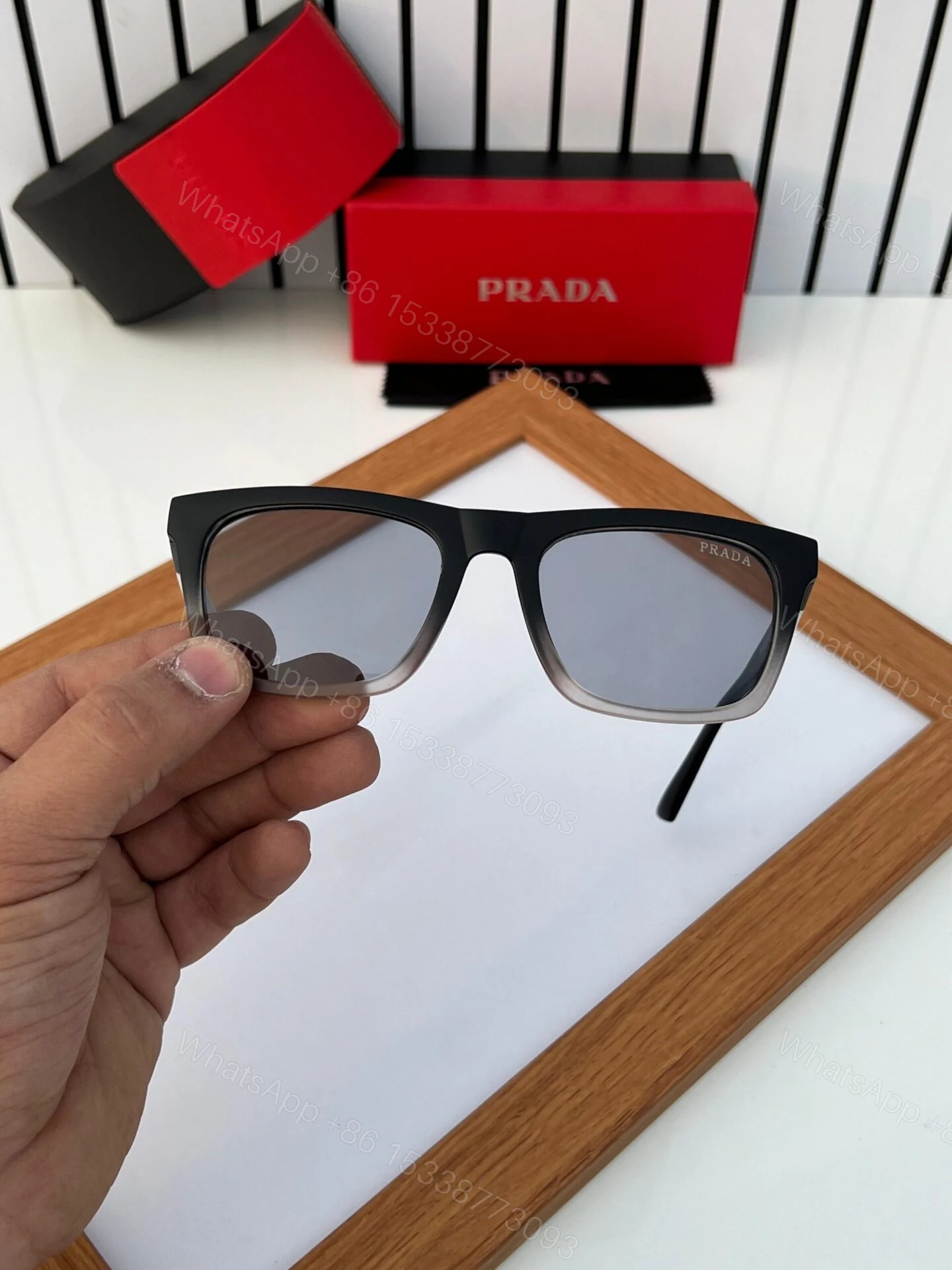 View 7 of Prada Sunglasses Black Grey