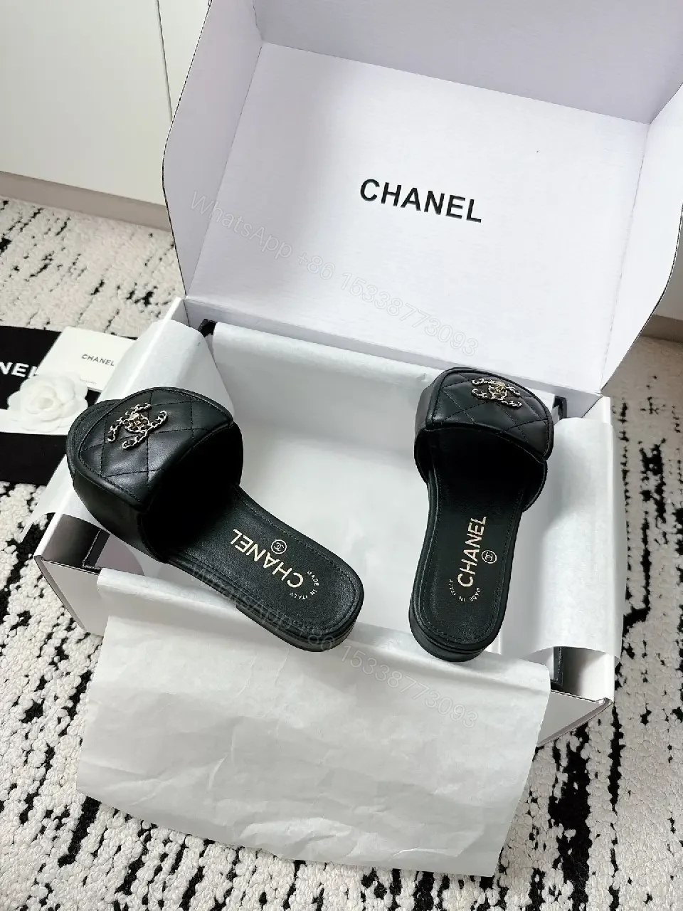 View 8 of Chic Satin-Trim Slide Sandals: Luxe Minimalist Comfort