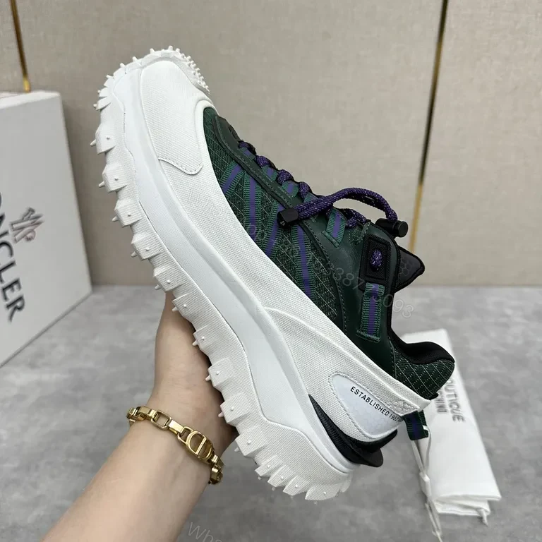 View 2 of Green & Purple Moncler-Style Chunky Sneaker with Textured Upper