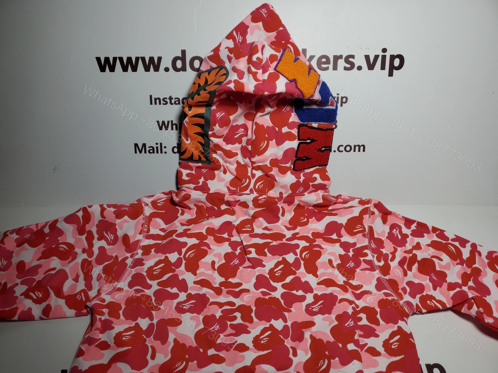 BAPE ABC Camo Shark Full Zip Hoodie Pink — view 2