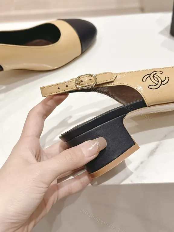 View 3 of Chanel-Inspired Block Heel Slingbacks: Subtle Contrast
