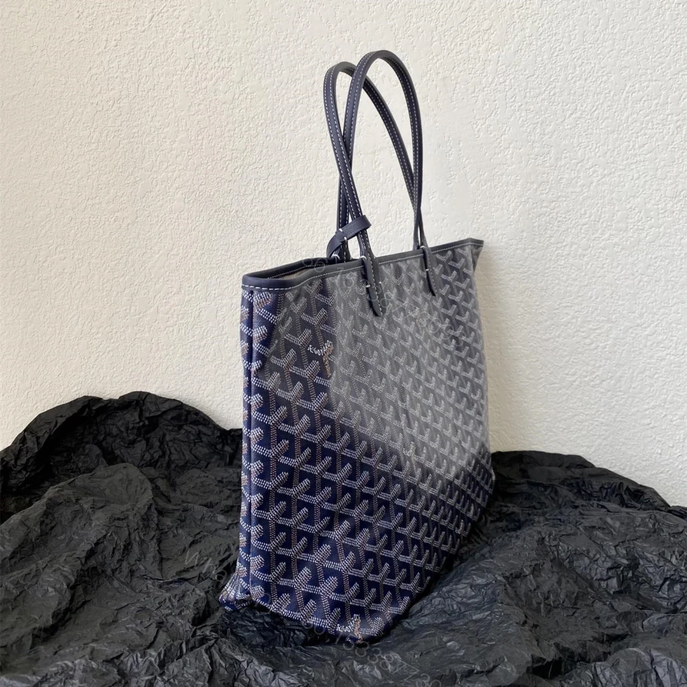 View 9 of 高仿Goyard*STLOUIE滿印Tote購物袋深藍中號免檢版