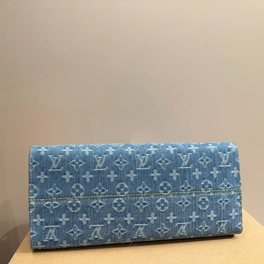 View 5 of Louis Vuitton New LV Remix Onthego MM Denim Blue 35Cm M46871