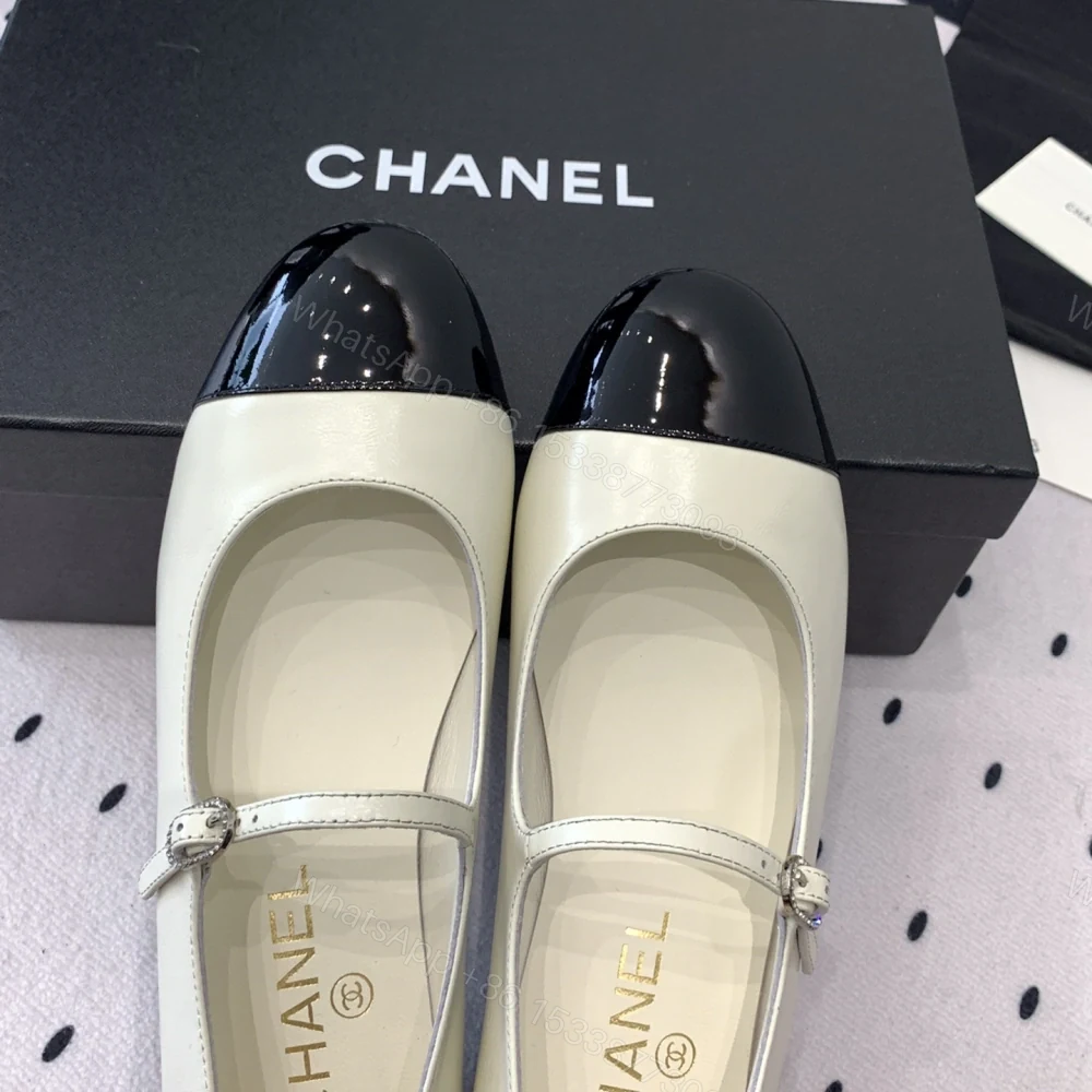 View 4 of 高仿Chanel*G38897X小羊皮瑪麗珍單鞋象牙白免檢版