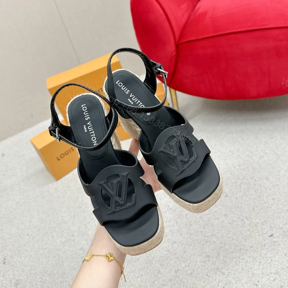 View 2 of LV WEDGE SANDAL NOIR 1ACI88