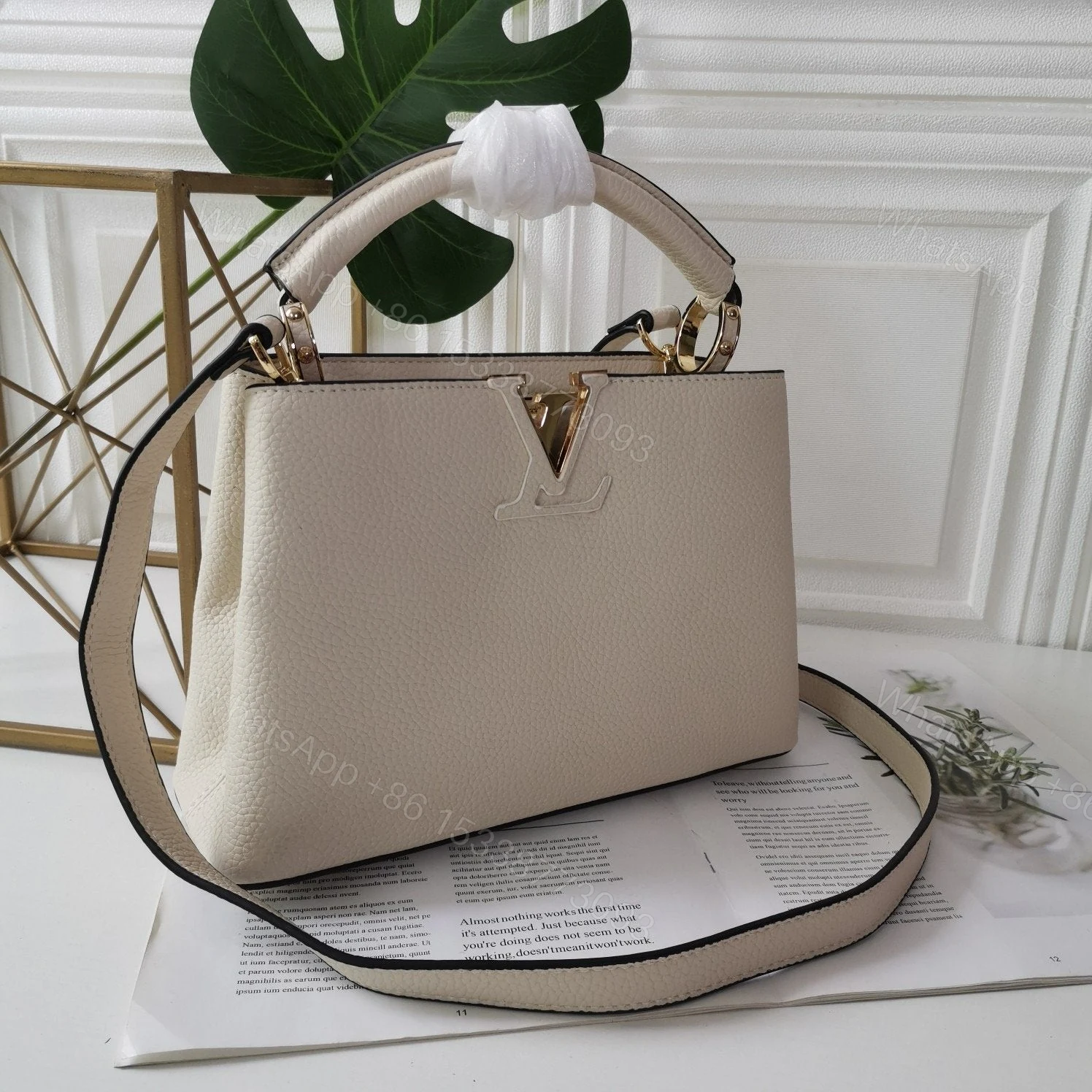 View 7 of Louis Vuitton Capucines Eggshell