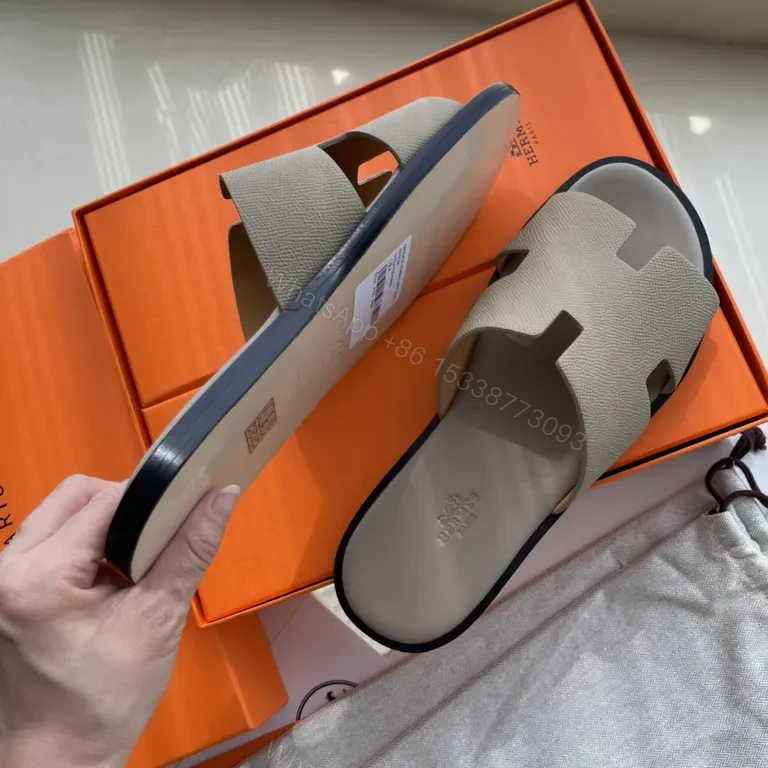 View 2 of HermÃ ̈s Oranâ€“Inspired Calfskin Sandals: Luxury Comfort