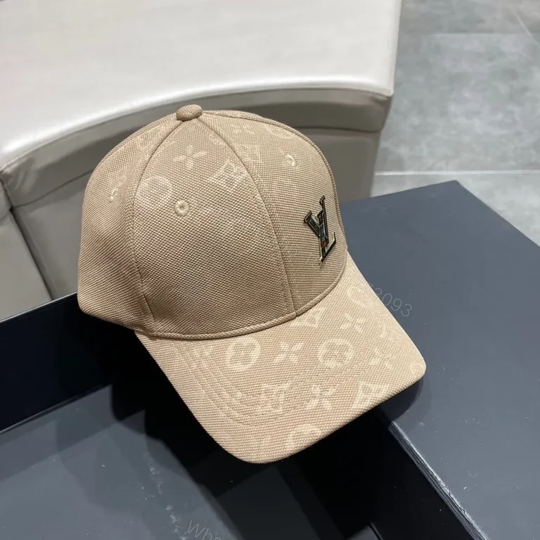 View 3 of Monogram Canvas Cap: Luxe LV-Style Hardware, Neutral Beiges Premium Baseball Cap