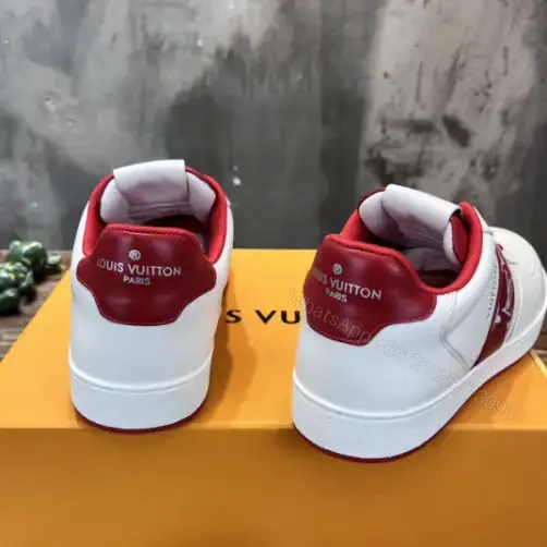 View 8 of LOUIS VUITTON RIVOLI LOW-TOP SNEAKERS IN WHITE AND RED – LSVT371
