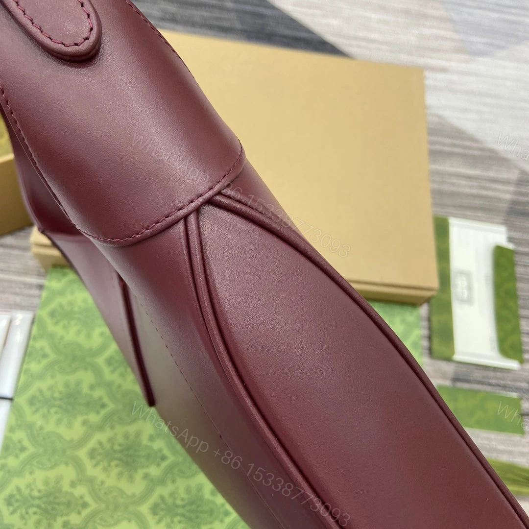 View 3 of JACKIE MEDIUM SHOULDER BAG 35 IN WINE RED CALFSKIN GOLD HARDWARE