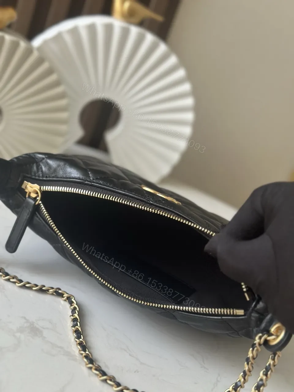 View 6 of Quilted Black Leather Shoulder Bag — Timeless Luxury, Day-to-Night