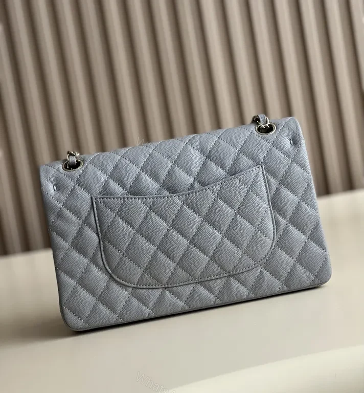 View 3 of Textured Quilted Gray Flap Bag: Everyday Luxury, Leather, Chic