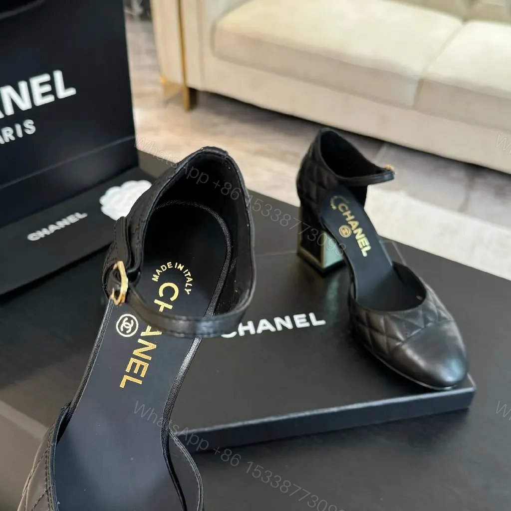 View 6 of Quilted Ankle-Height Pumps + Subtle Shine, Black, Heels, Couture-Inspired