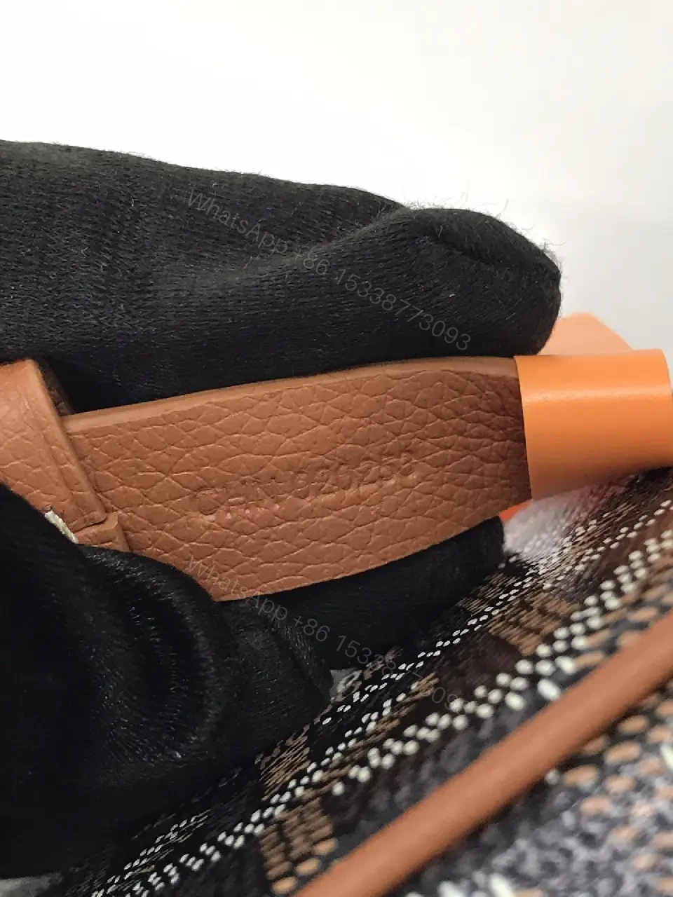 View 4 of Compact Luxury Patterned Mini Bag: Textured Canvas, Goyard Motif
