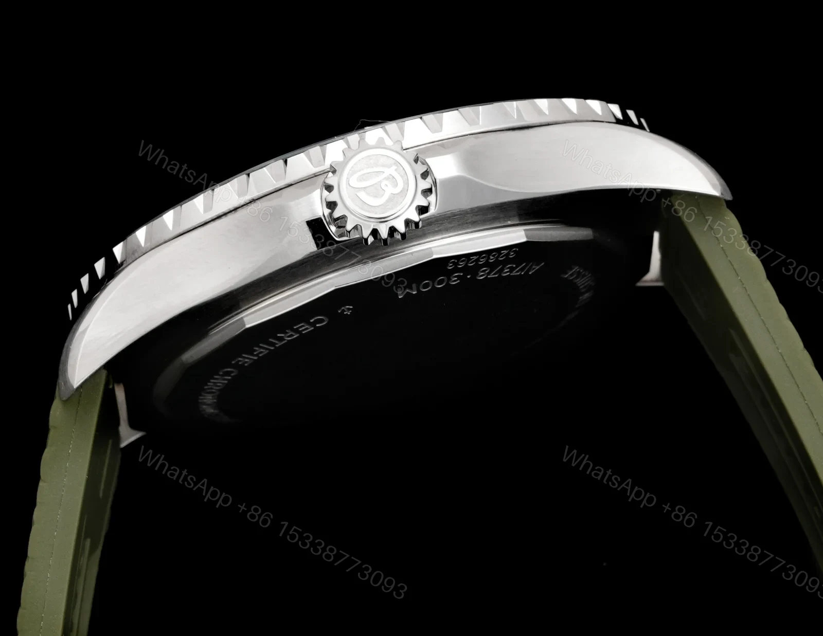 View 5 of Breitling Superocean Camouflage Replica 46MM Premium Green Rubber Strap Diver Edition BT-SO-CMF-GRN-46