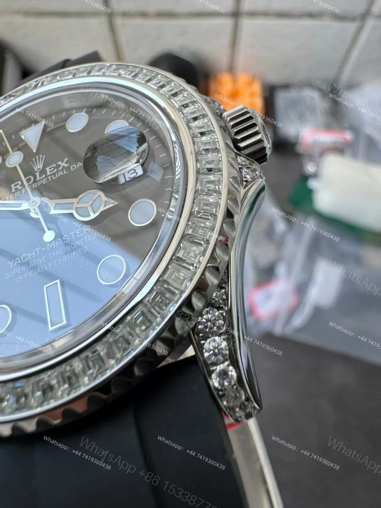 View 10 of Rolex Yacht-Master 226679TBR 1:1 Replica 42MM Moissanite Diamond Lugs and Dial 3235 Movement Super Clone Watch