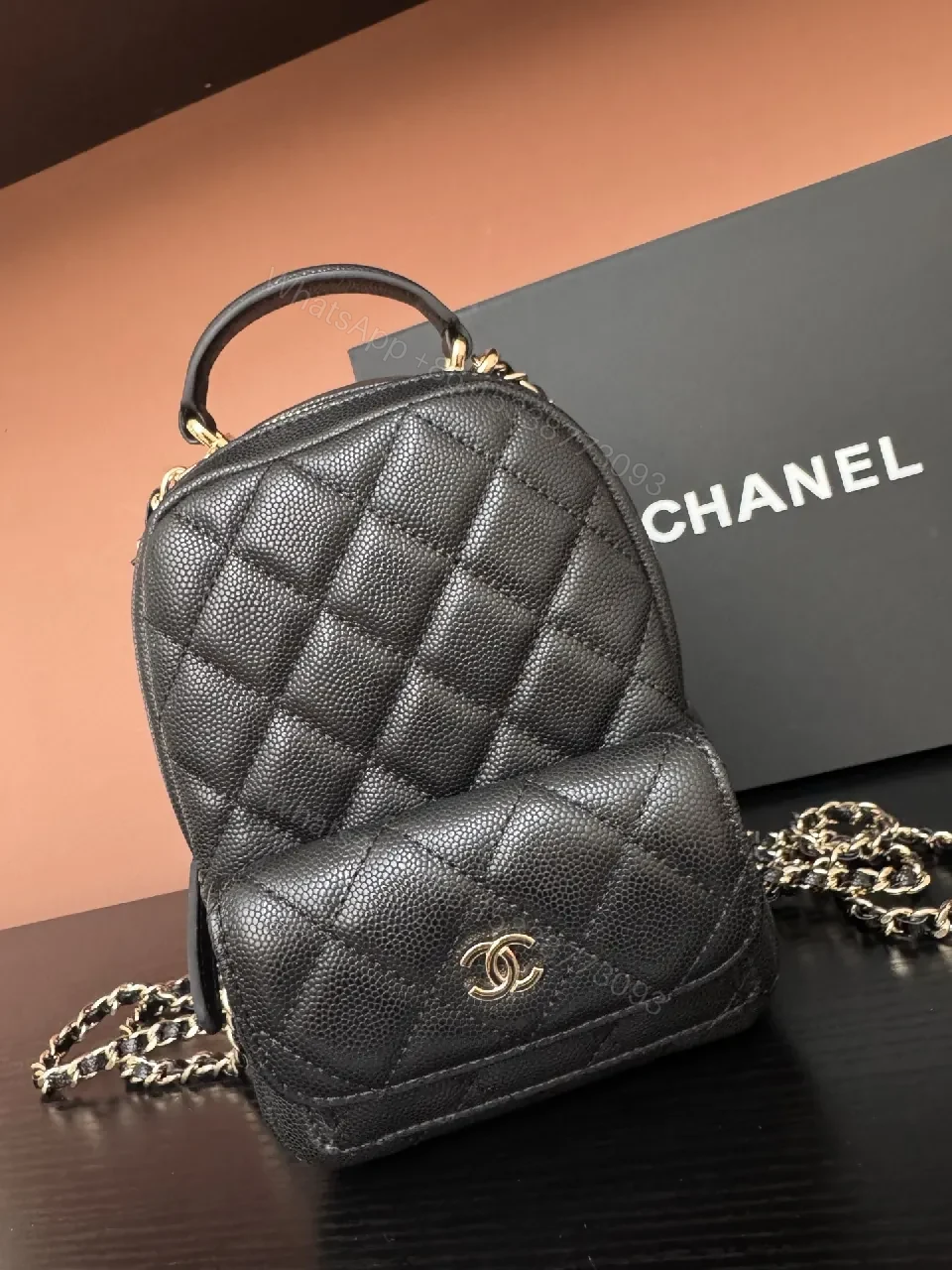 Quilted Black Mini Backpack: Luxe, Compact, Everyday — view 1